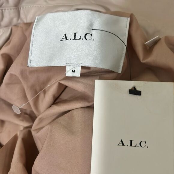 NWT A.L.C. Liam Faux Leather Rope Belt Puffer Coat Jacket in Fog $695 size M - Picture 12 of 16